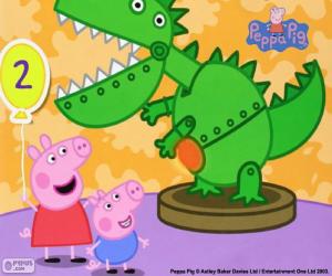 yapboz Peppa Pig ve dinozor